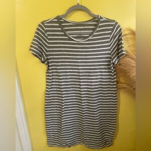 Sonoma Olive and Cream Striped dress